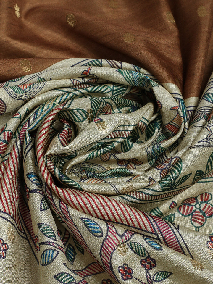 Printed &amp; Woven Design Art Silk Saree