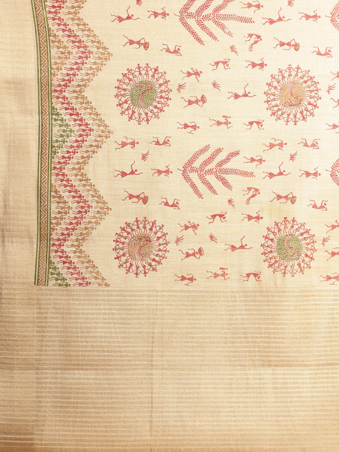 Zaari Border Cotton Blend Saree
