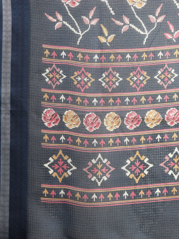Floral Printed Cotton Blend Saree