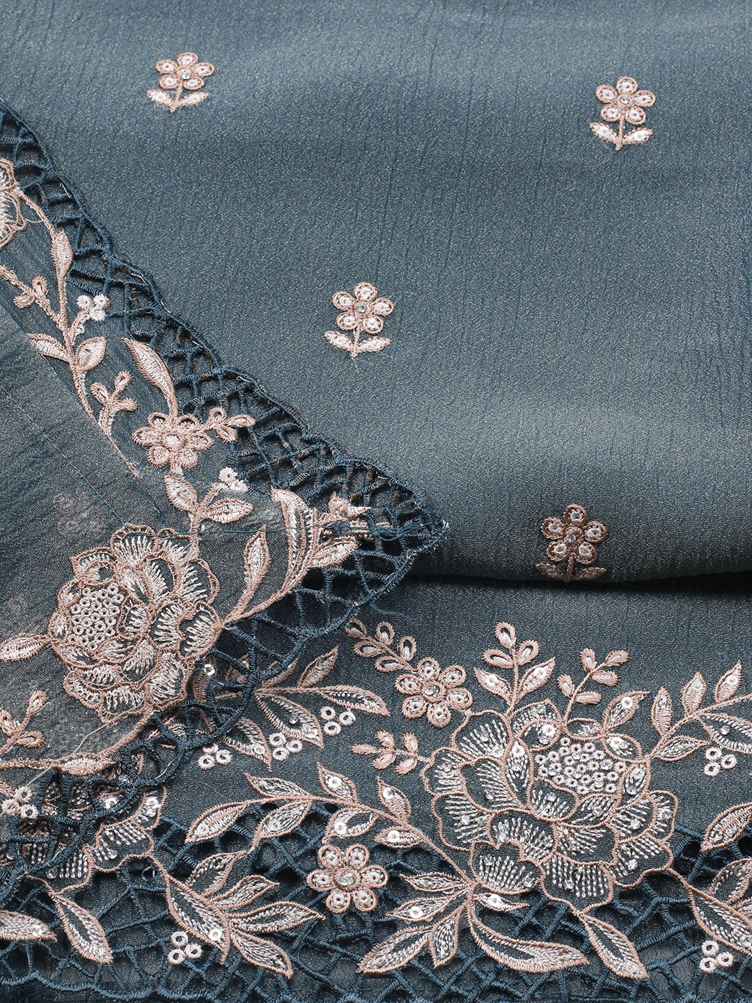 Embroidered Tissue Unstitched Suit With Dupatta