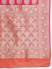 Zari Border Booti Woven Handloom Saree