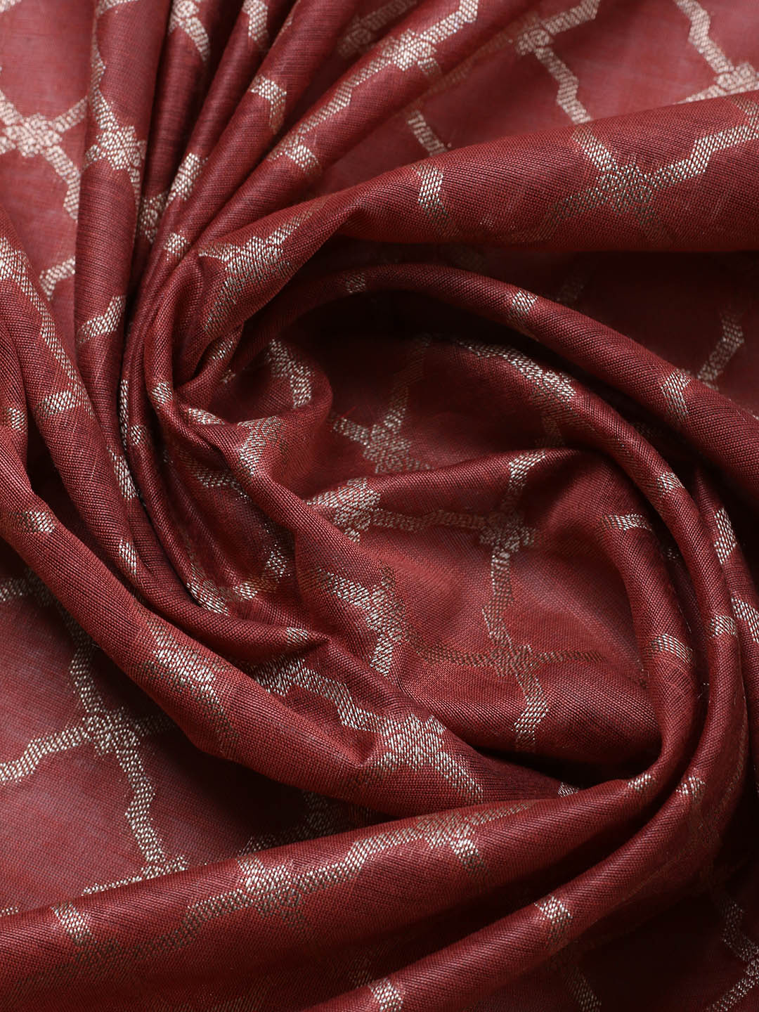 Banarasi Chanderi Unstitched Suit With Pant &amp; Dupatta