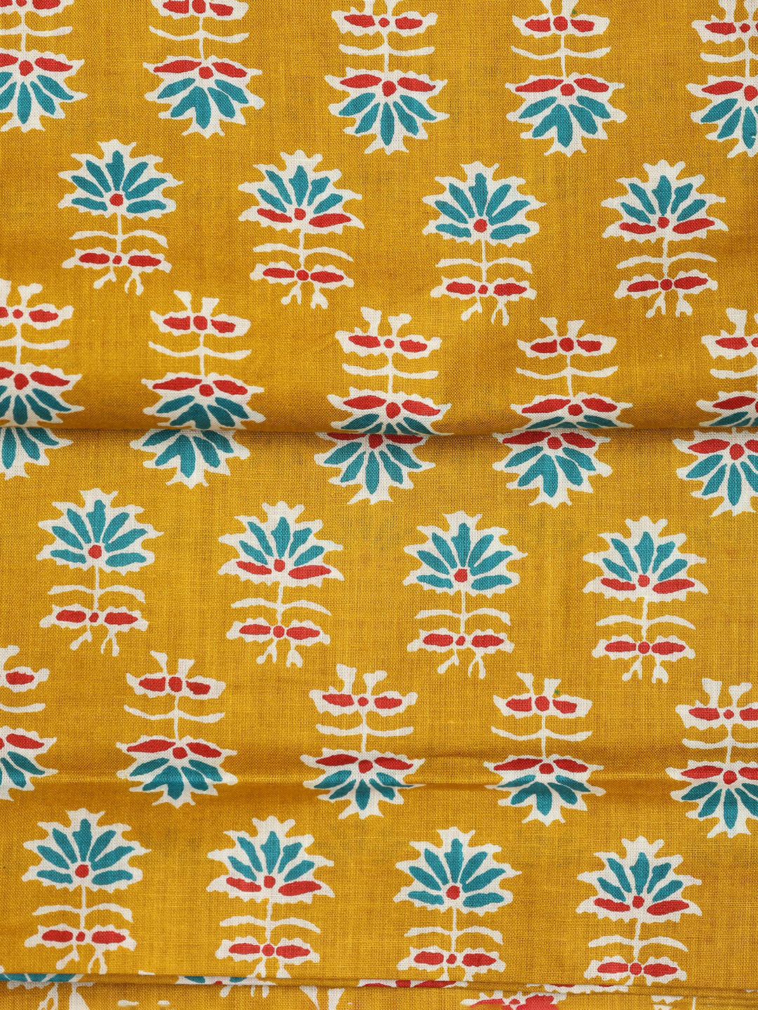 Printed Cotton Blend Unstitched Suit With Dupatta