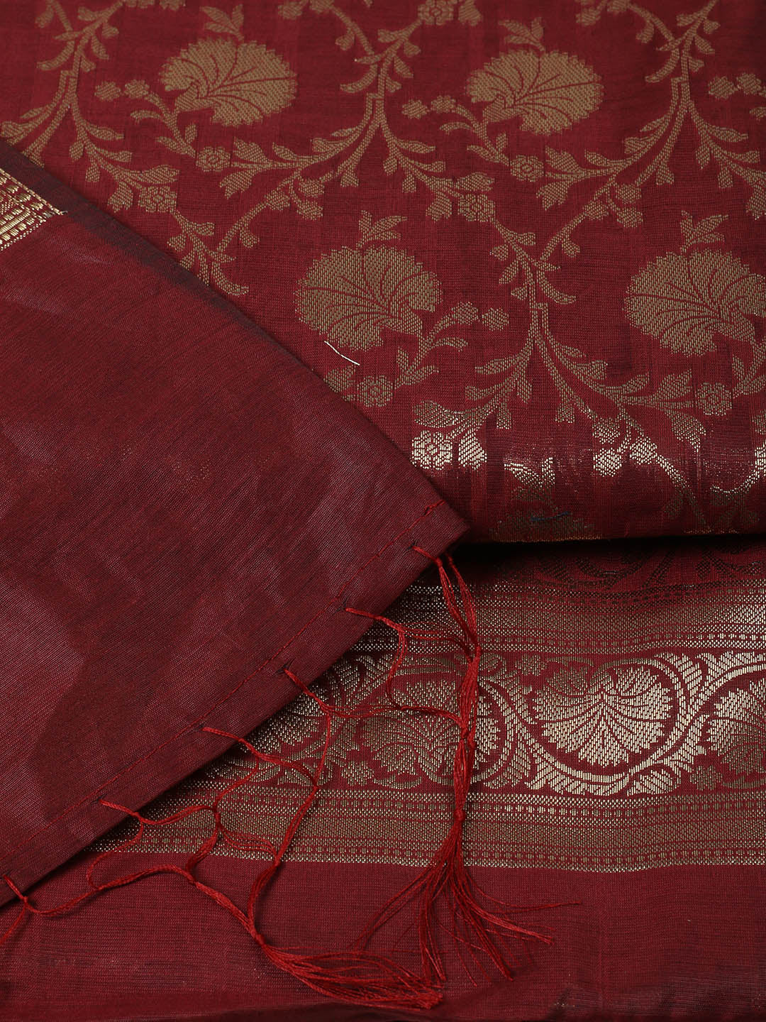 Woven Design Chanderi Unstitched Suit With Pant &amp; Dupatta