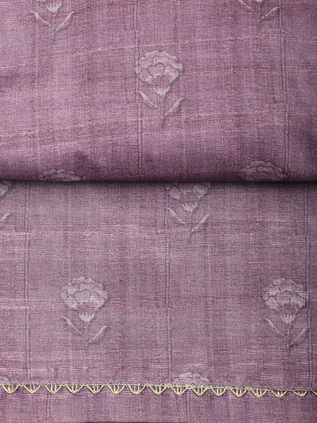 Printed Chanderi Unstitched Suit With Dupatta