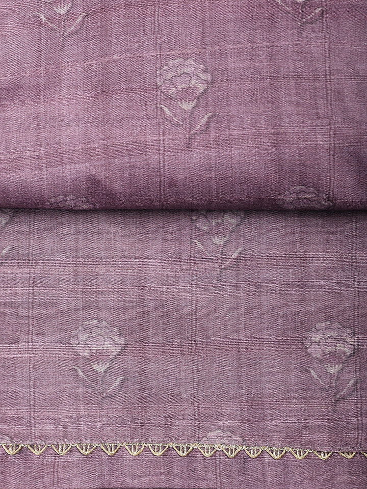 Printed Chanderi Unstitched Suit With Dupatta