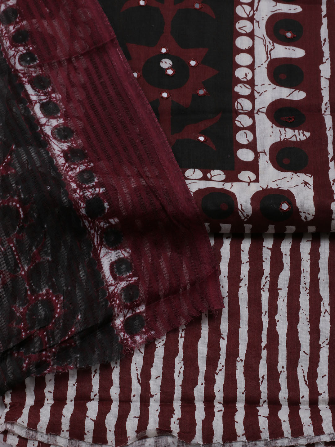 Printed Cotton Blend Unstitched Suit With Dupatta