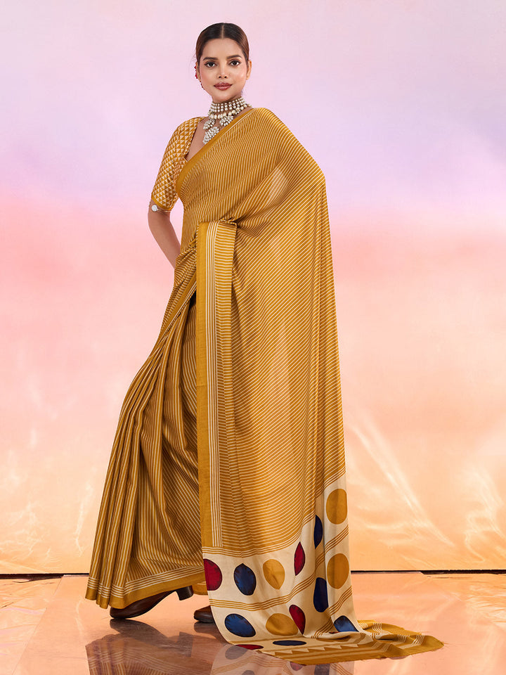 Printed Satin Saree