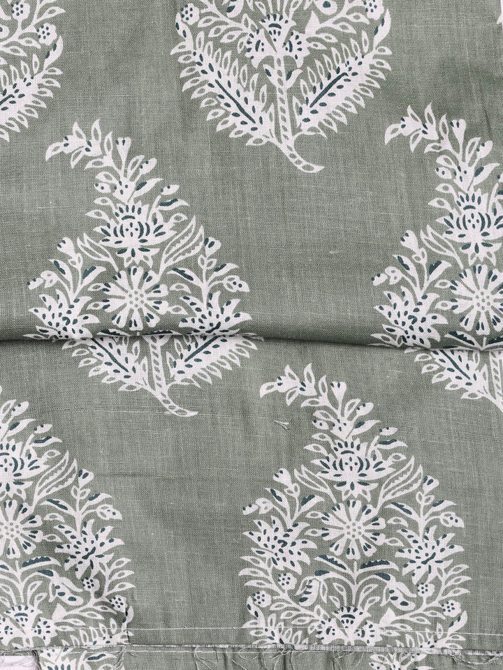 Printed Cotton Blend Unstitched Suit With Dupatta