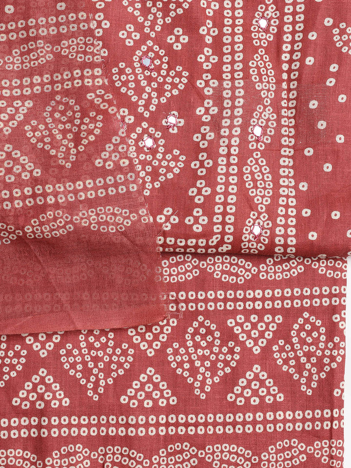 Printed Cotton Blend Unstitched Suit With Dupatta