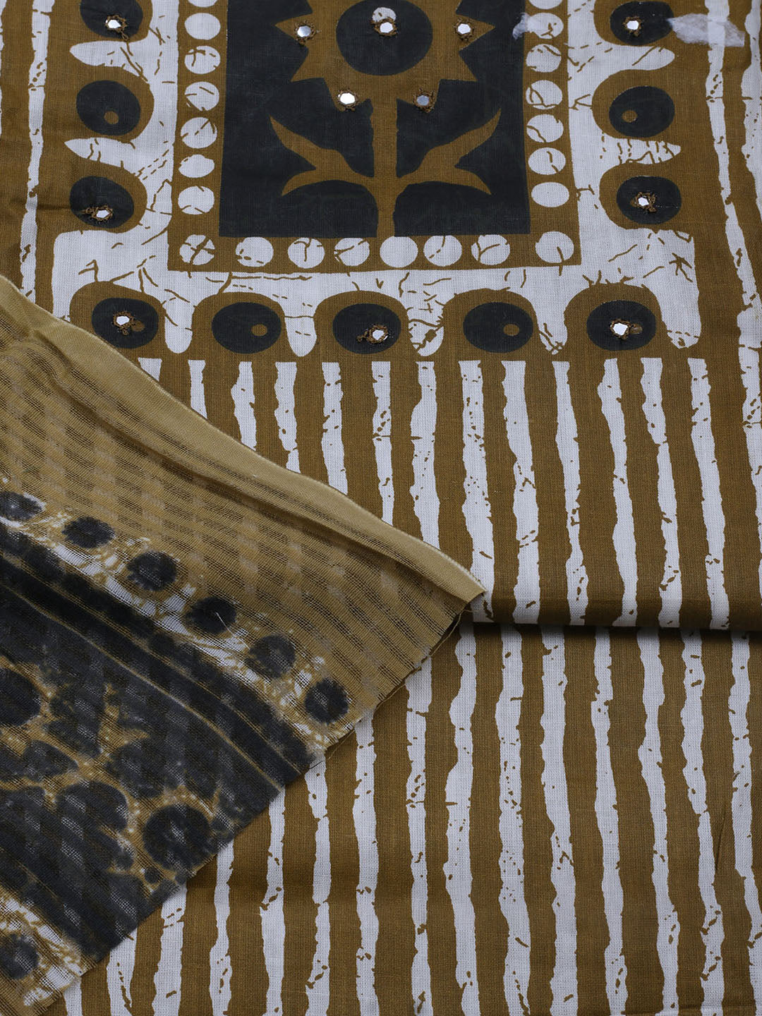 Printed Cotton Blend Unstitched Suit With Dupatta