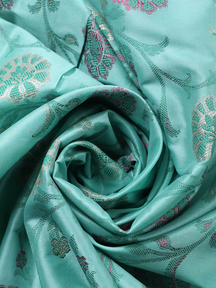 Banarasi Chanderi Unstitched Suit With Pant &amp; Dupatta
