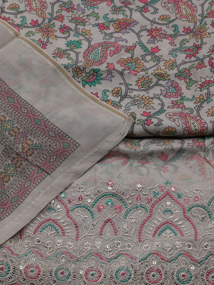 Printed Muslin Unstitched Suit With Dupatta