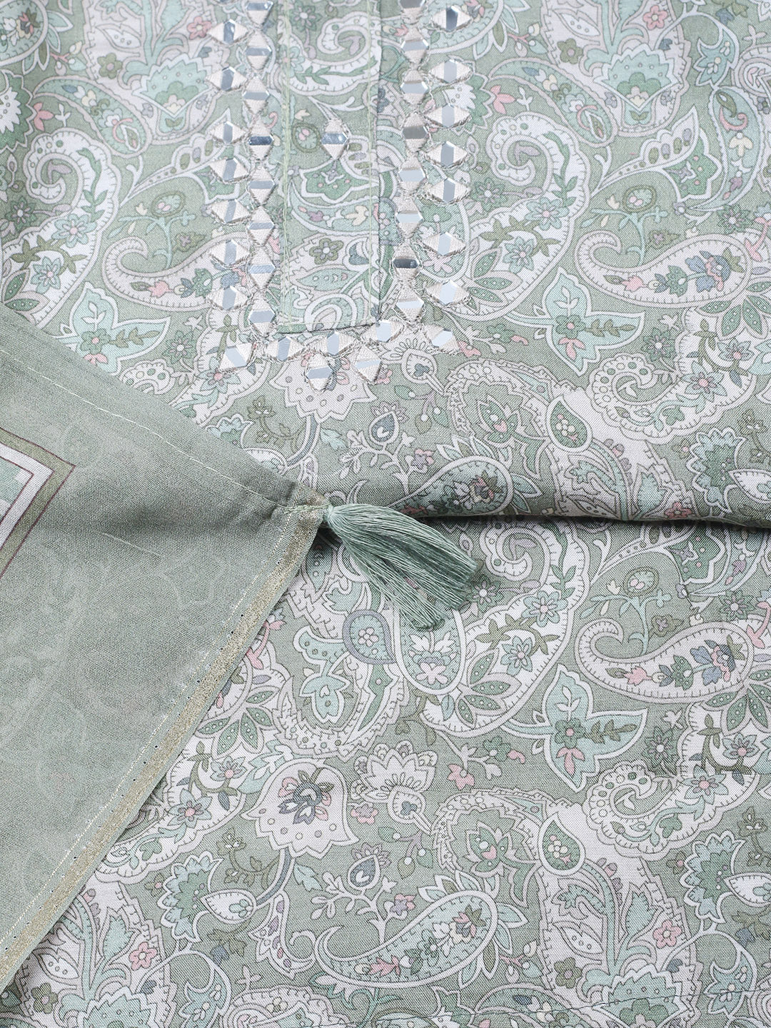 Embroidered Muslin Unstitched Suit With Pant &amp; Dupatta