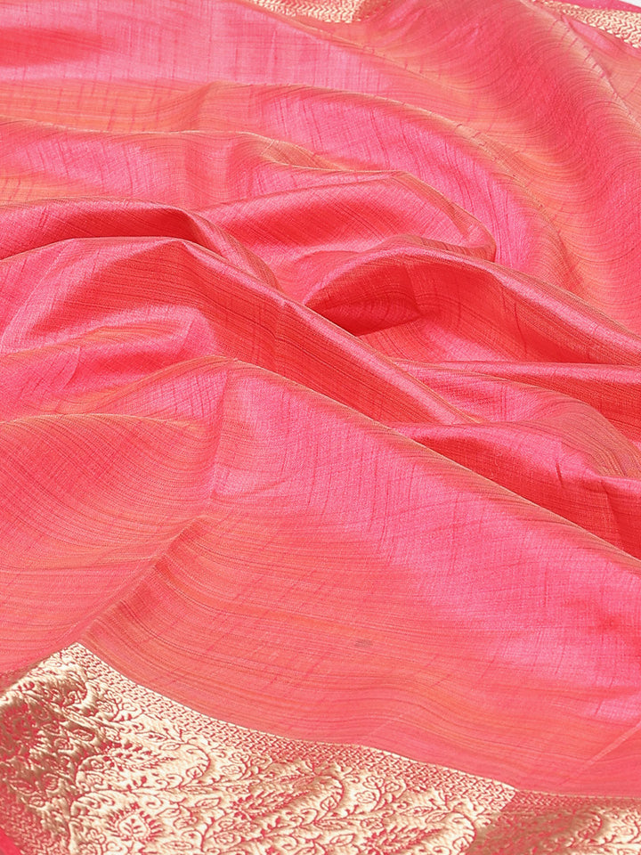 Resham Zari Border Art Silk Woven Saree