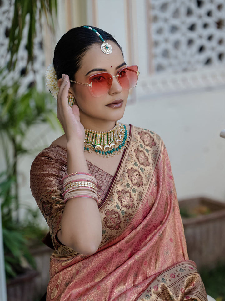 Woven Design Meenakari Kanjivaram Silk Saree