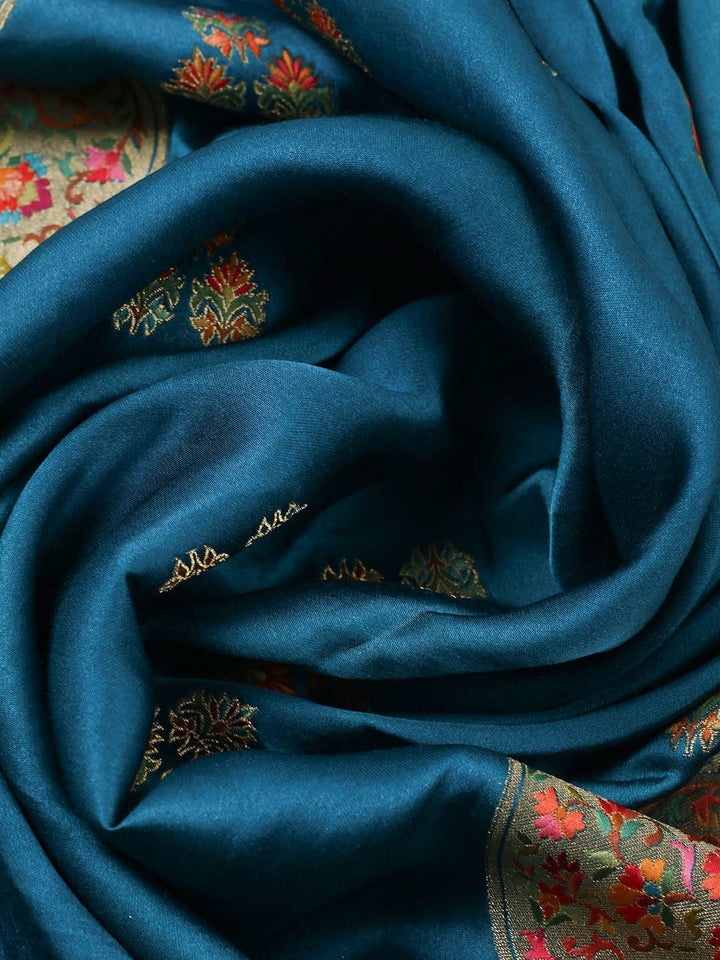Woven Design Satin Unstitched Suit With Pant &amp; Dupatta