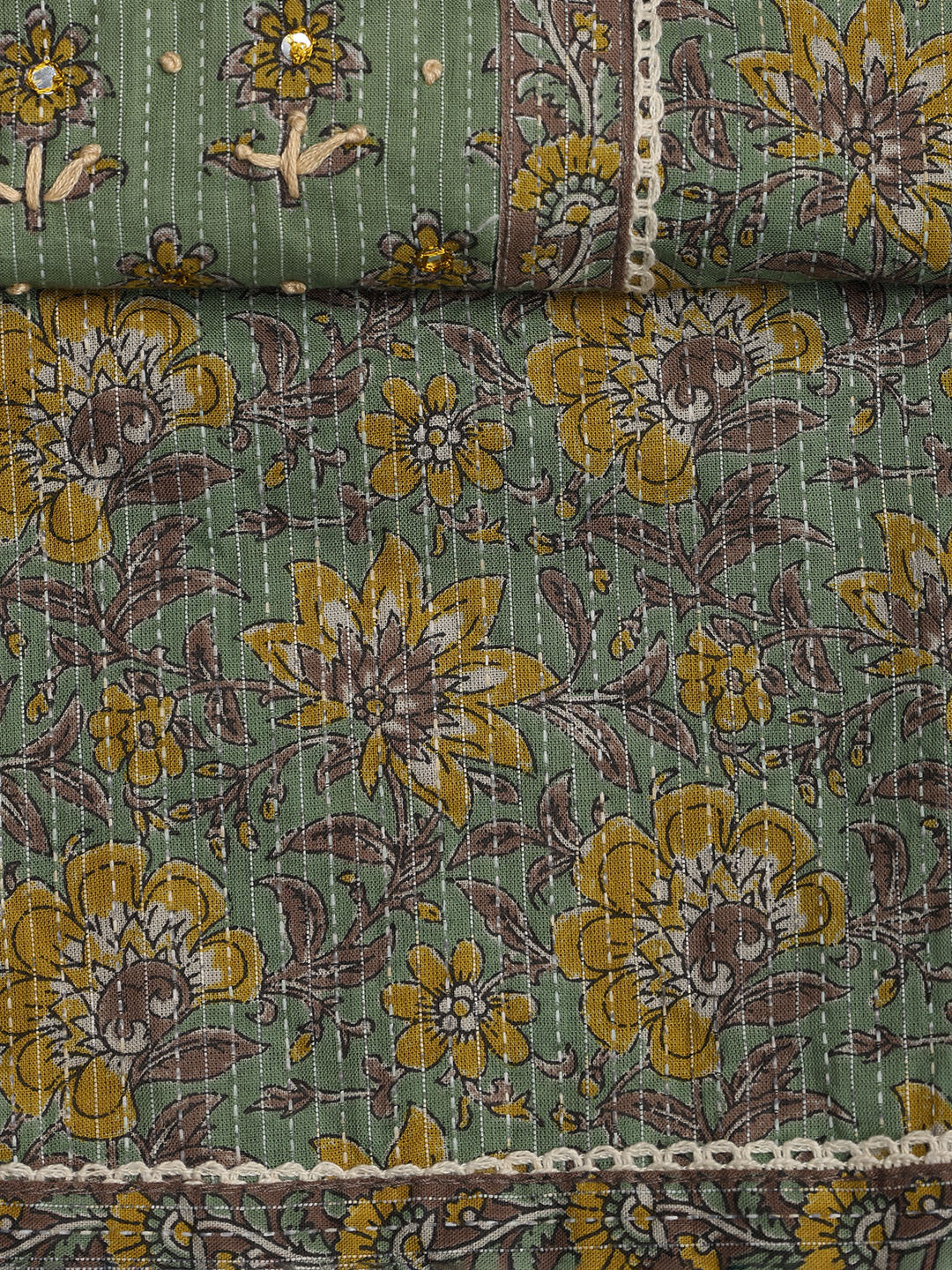 Printed Cotton Blend Unstitched Suit With Dupatta