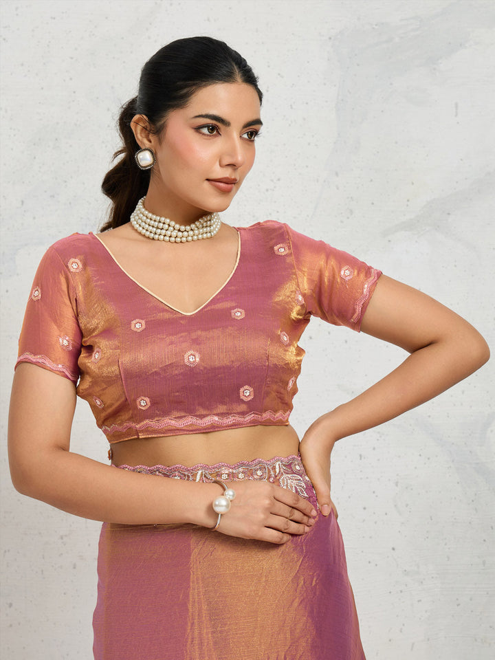 Embroidered Chiffon Saree