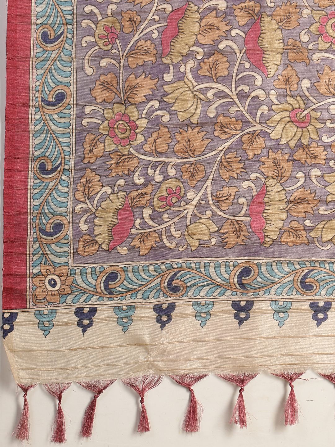 Printed Tussar Silk Saree