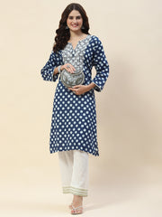 Yoke Embroidery Cotton Kurta Set