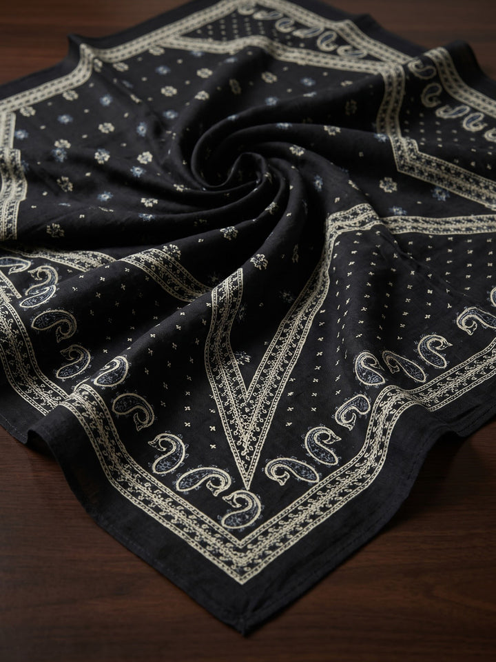 Black Printed Cotton Blend Kurta With Pant &amp; Dupatta