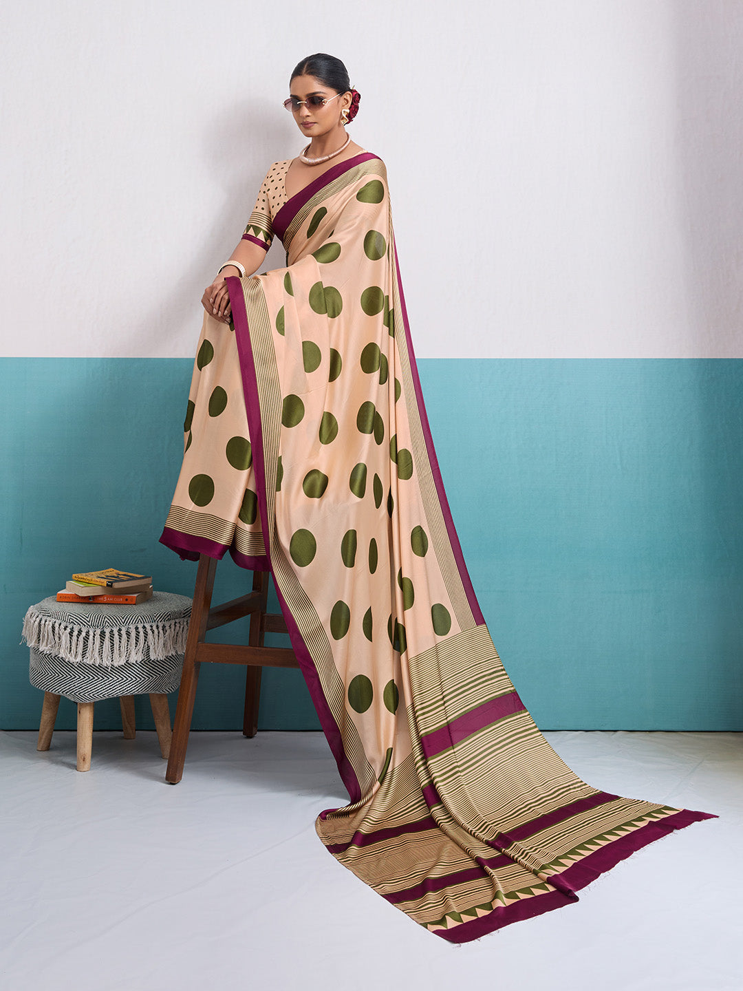 Printed Satin Saree