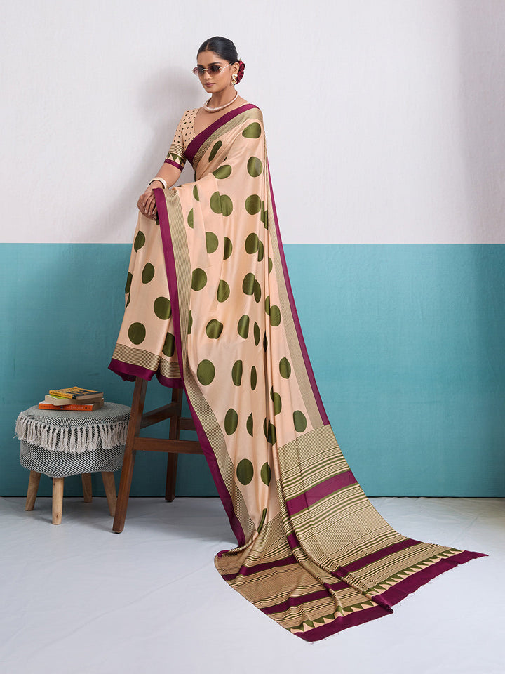 Printed Satin Saree