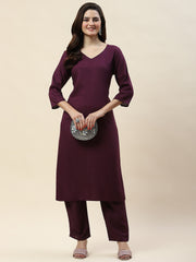 Plain Cotton Kurta With Pants