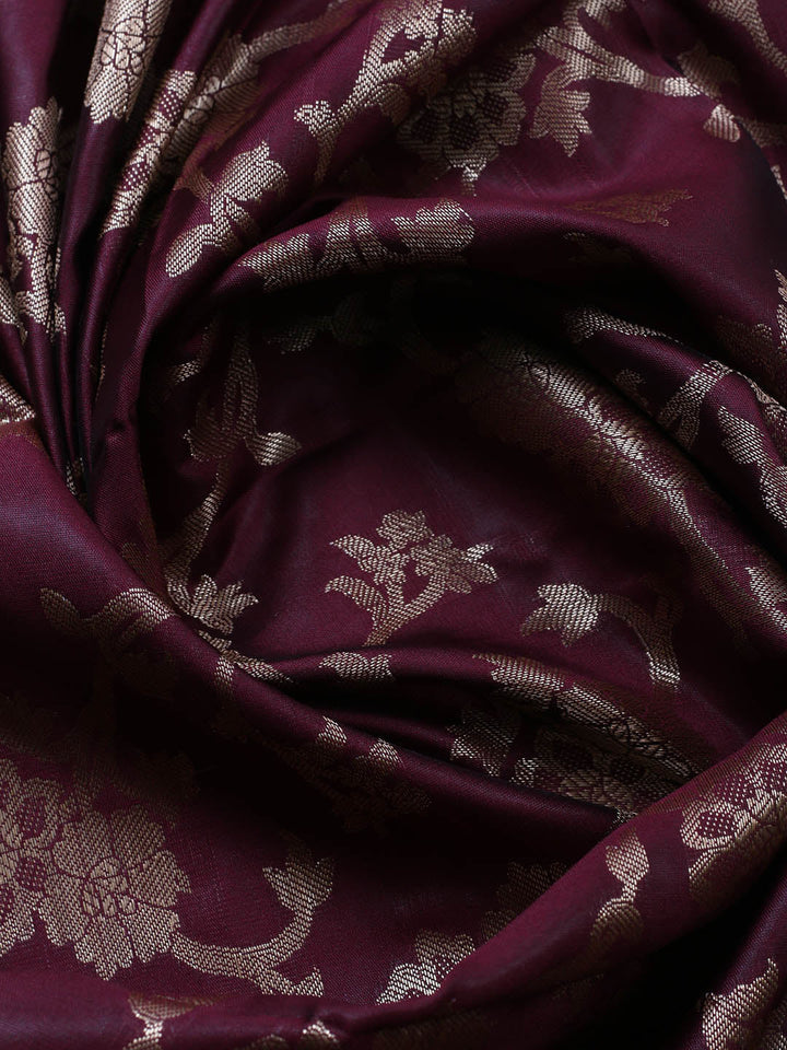 Banarasi Chanderi Unstitched Suit With Pant &amp; Dupatta