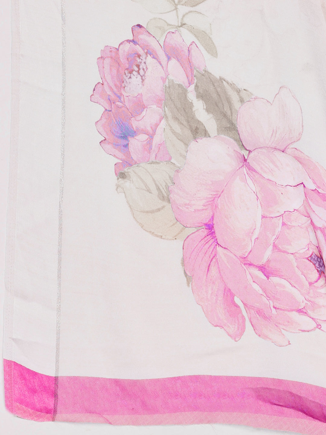 Floral Printed Crepe Saree