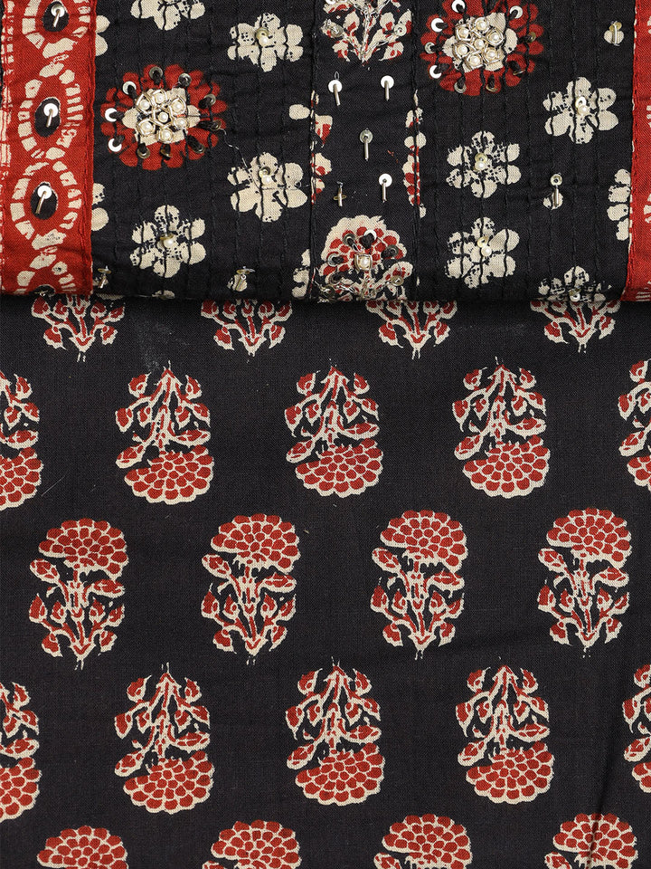 Printed Cotton Blend Unstitched Suit With Dupatta
