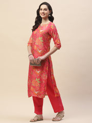 Printed Cotton Kurta With Pants