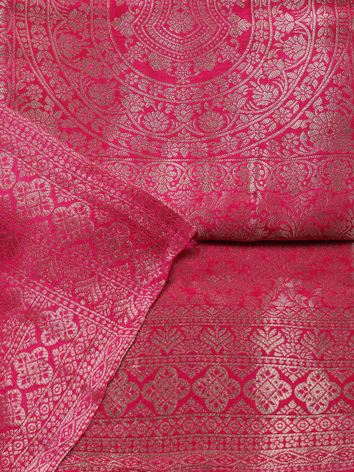 Embroidered Tissue Unstitched Suit With Pant &amp; Dupatta