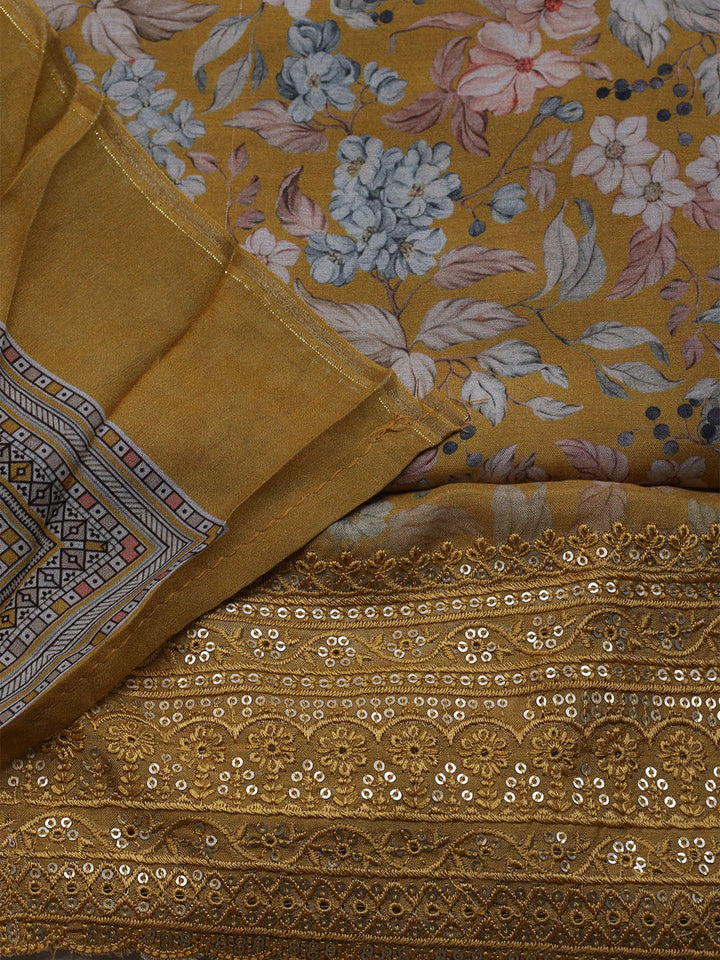 Printed Muslin Unstitched Suit With Dupatta