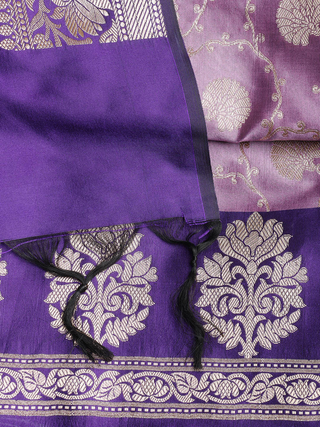 Woven Banarasi Chanderi Unstitched Suit With Dupatta