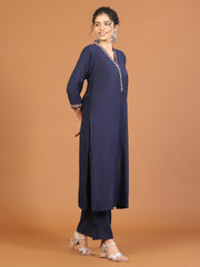 Plain Chanderi Kurta With Pants