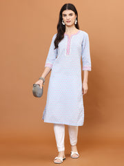 Printed Cotton Blend Kurta