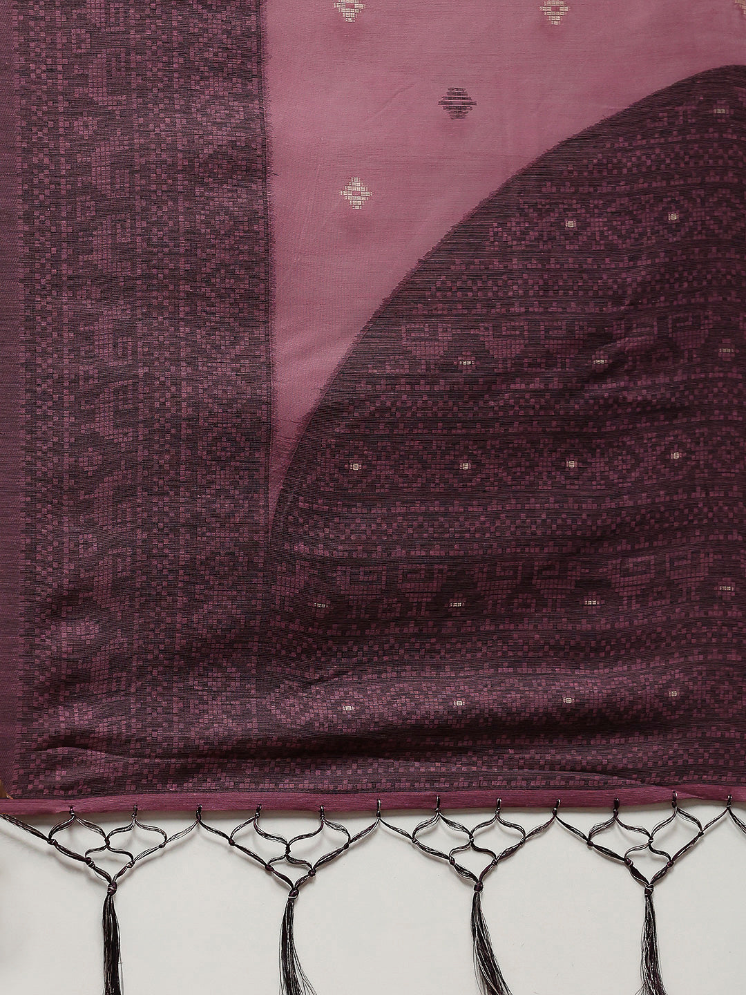 Resham Booti Woven Cotton Blend Saree
