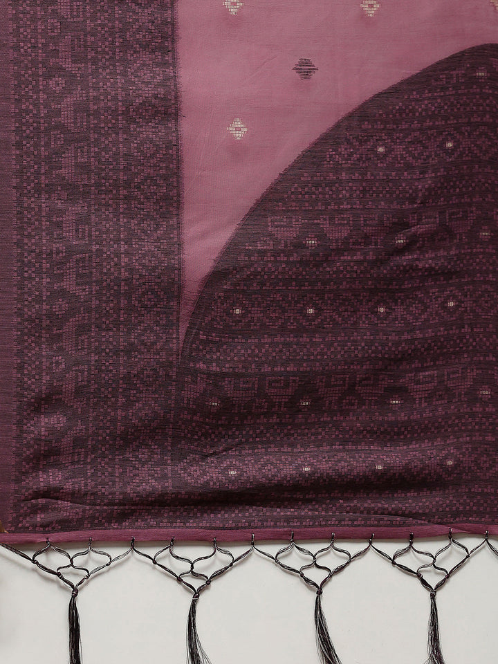 Woven Design Cotton Blend Saree