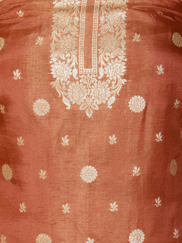 Woven Tissue Unstitched Suit Piece With Dupatta