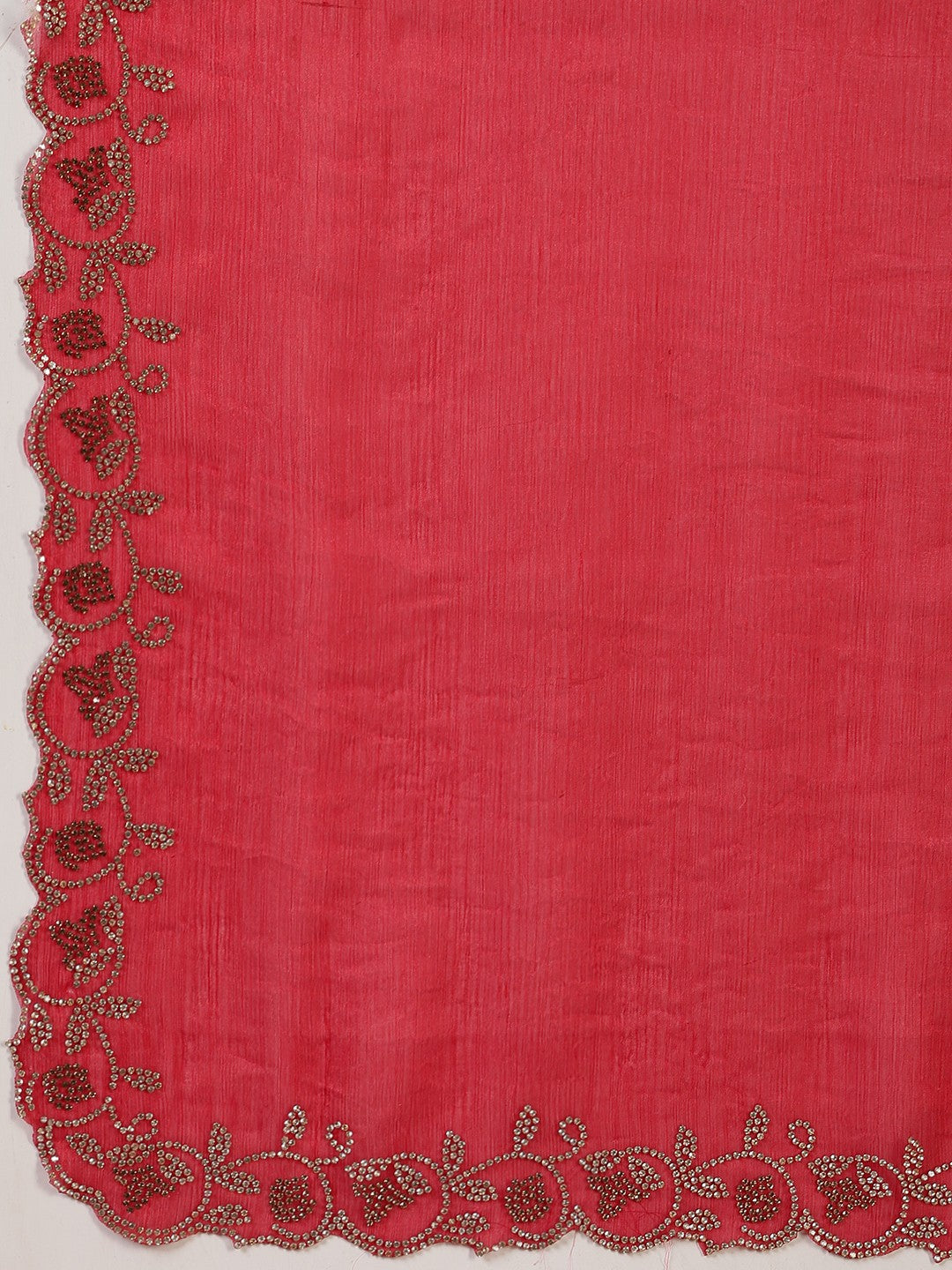 Embroidered Satin Saree