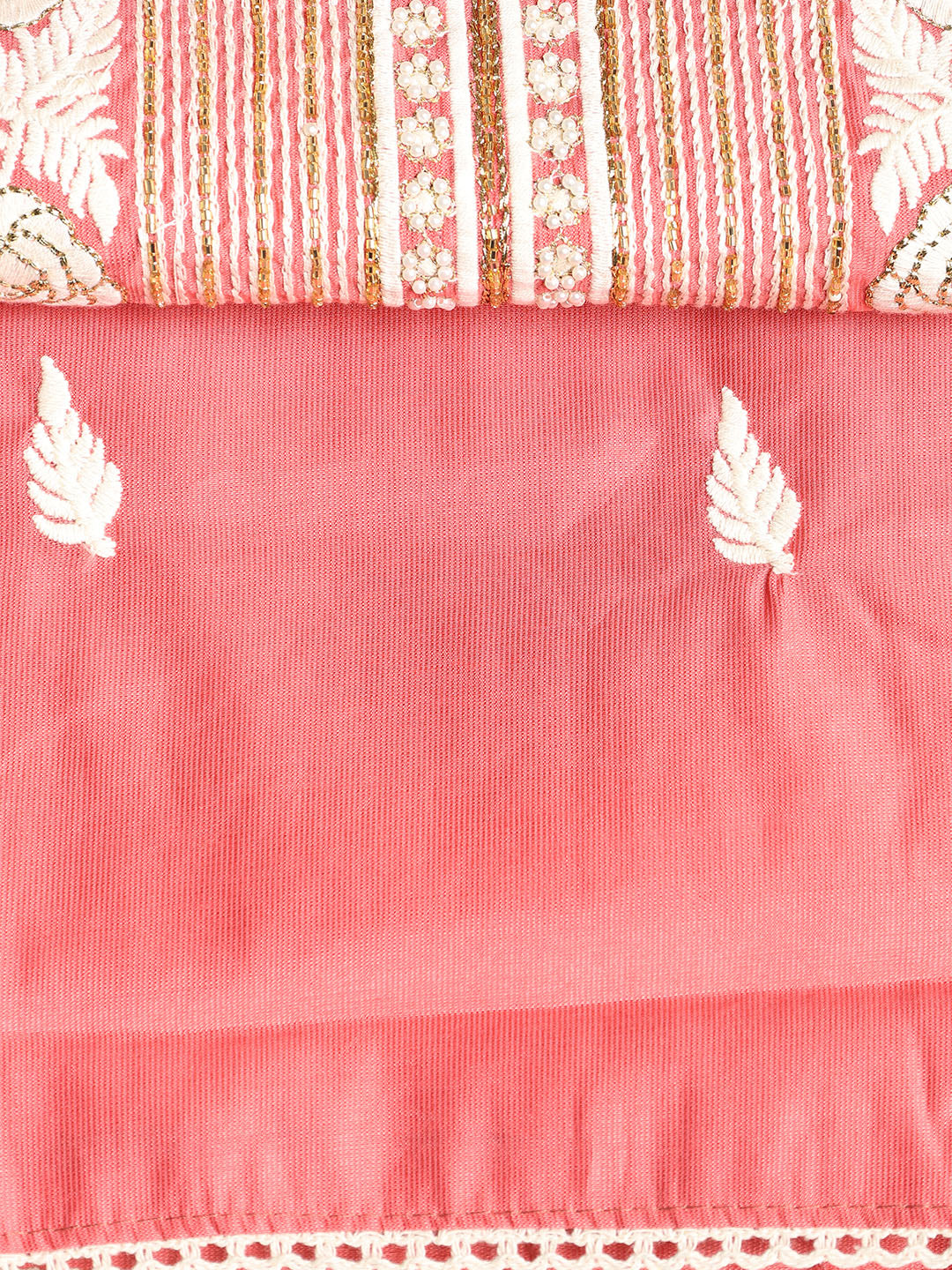 Neck Embroidered Chanderi Unstitched Suit With Dupatta