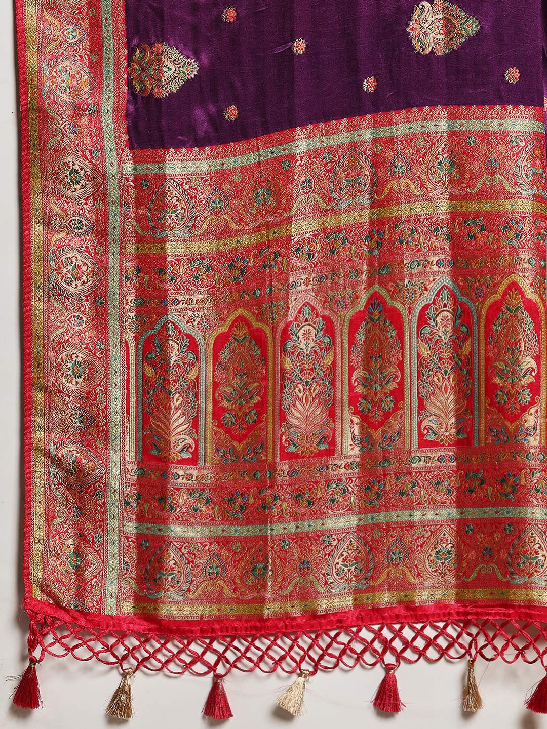 Woven Design Satin Saree