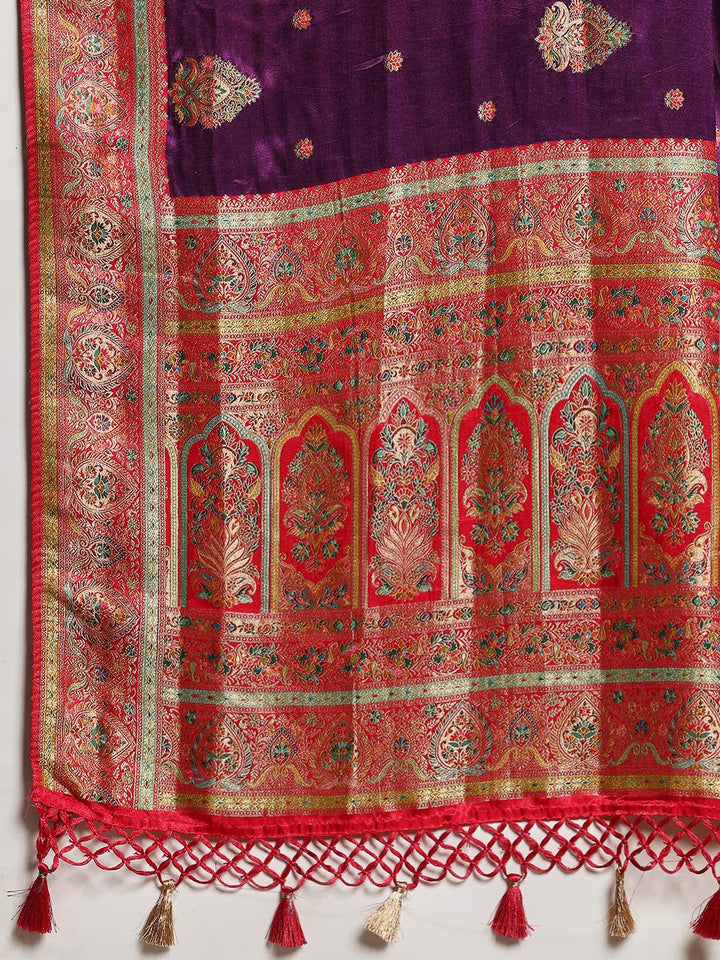 Woven Design Satin Saree