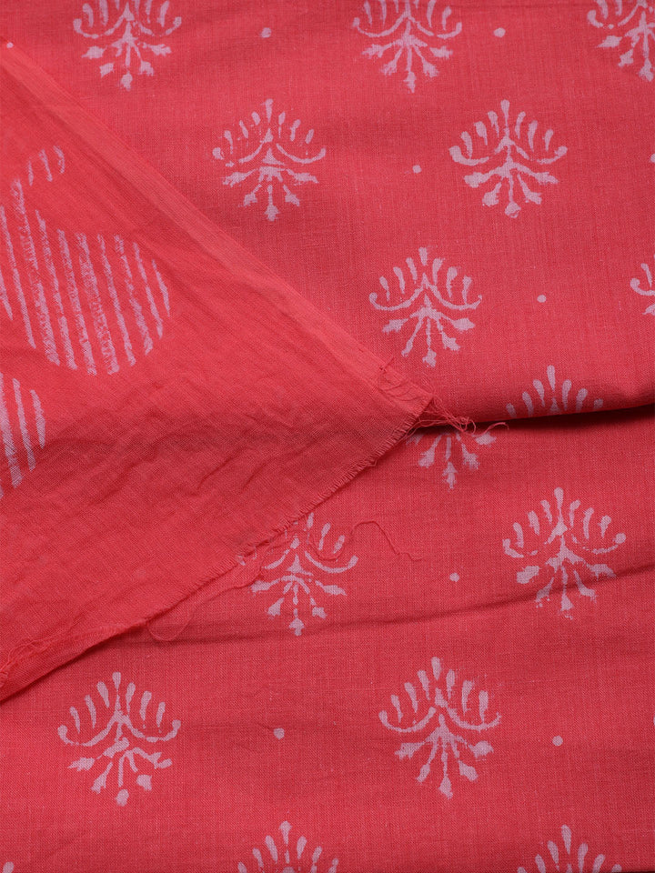 Printed Cotton Blend Unstitched Kurta With Pant &amp; Dupatta