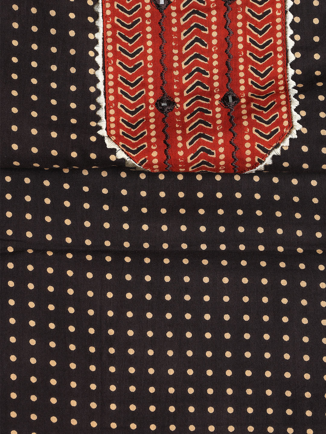 Printed Cotton Blend Unstitched Suit With Dupatta