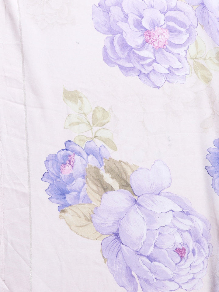 Floral Printed Crepe Saree