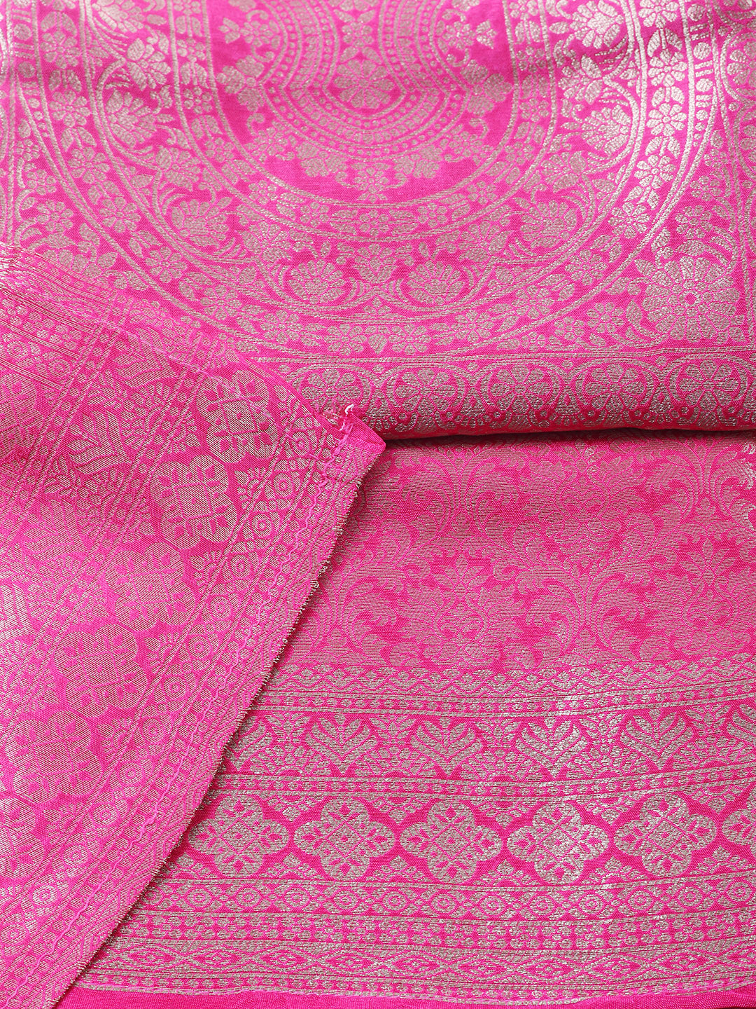 Woven Design Chanderi Unstitched Suit With Pant &amp; Dupatta