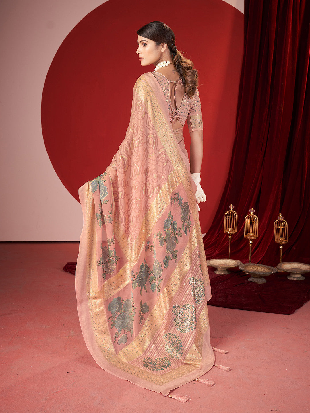 Zari Border Georgette Saree